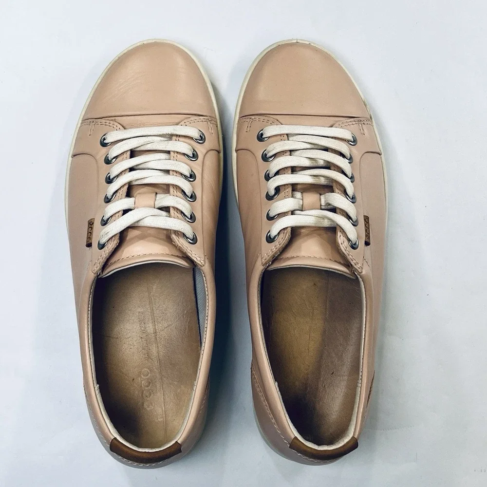 Ecco Soft 7 Shoes Womens EU 39/8-8.5 US Pink‎ Leather Casual Comfort Sneakers